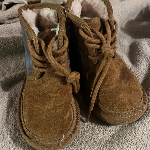 Girls size 12 tan and rainbow Ugg boots. - Picture 2 of 3